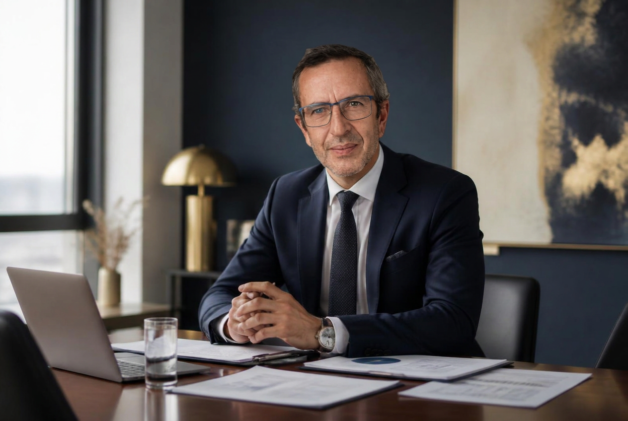 Consultor financeiro em reunião de acompanhamento com cliente
